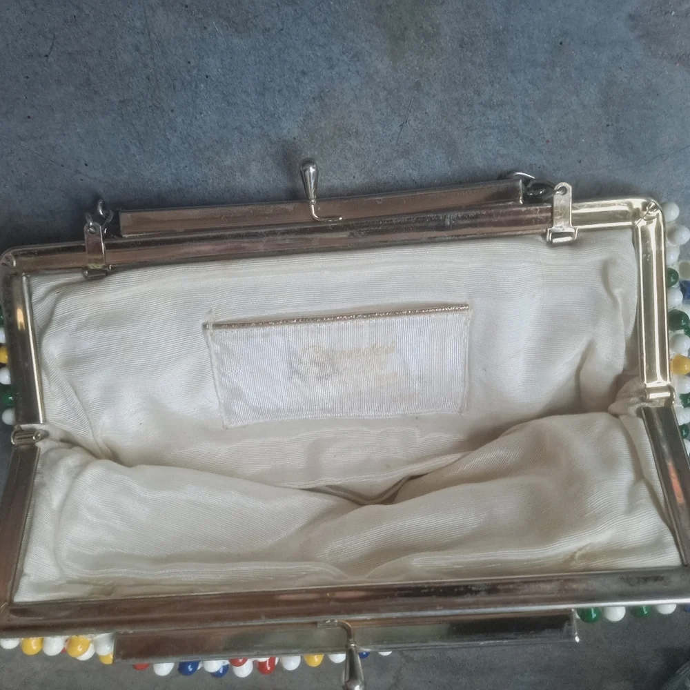 Vintage 1950's Bubble Beads Purse Yellow, Red, & Geen Handbag - Picture 12 of 12